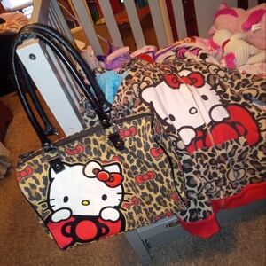 Hello Kitty Leopard Print Tote Bag and Jacket
